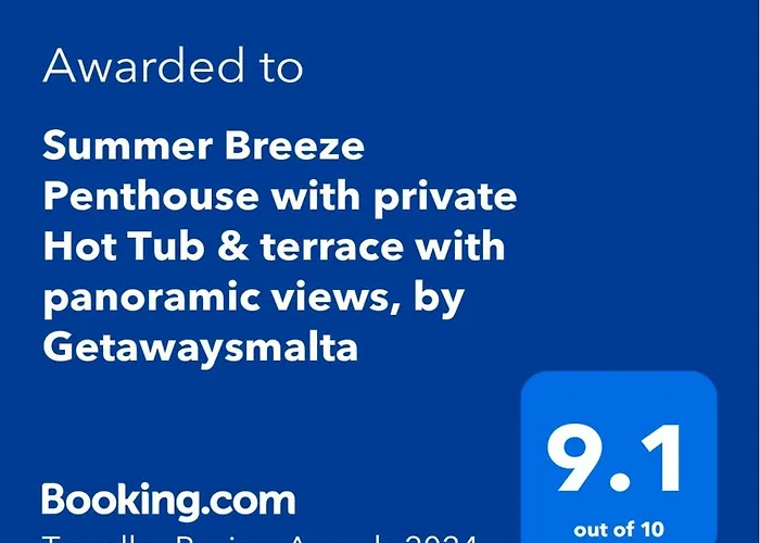 Summer Breeze Penthouse With Private Hot Tub & Terrace With Panoramic Views, By Getawaysmalta Mellieħa che accetta animali